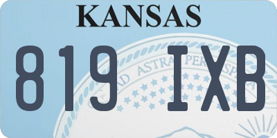KS license plate 819IXB