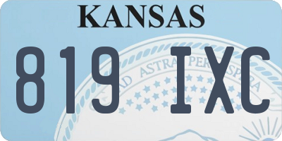KS license plate 819IXC