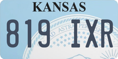 KS license plate 819IXR