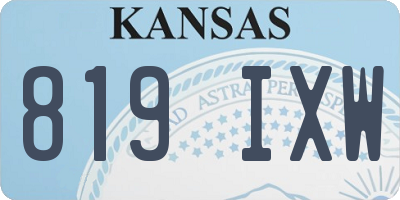 KS license plate 819IXW