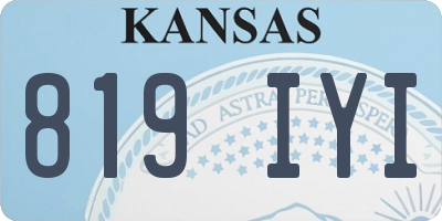 KS license plate 819IYI