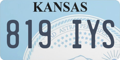 KS license plate 819IYS