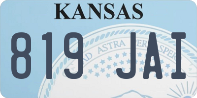 KS license plate 819JAI