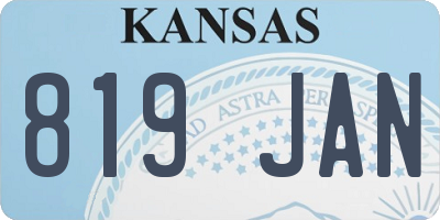 KS license plate 819JAN
