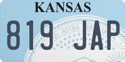 KS license plate 819JAP