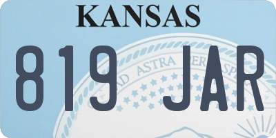 KS license plate 819JAR