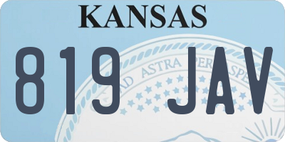 KS license plate 819JAV