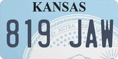KS license plate 819JAW