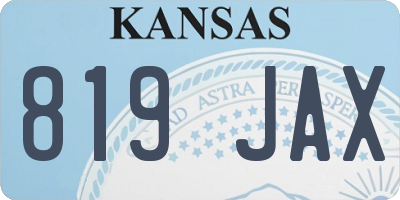 KS license plate 819JAX