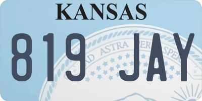 KS license plate 819JAY