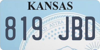 KS license plate 819JBD