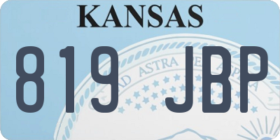 KS license plate 819JBP