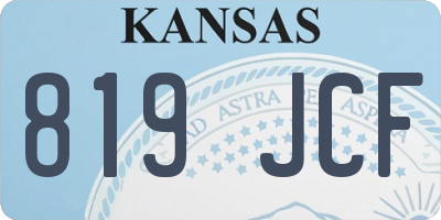 KS license plate 819JCF
