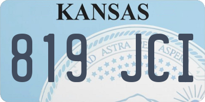 KS license plate 819JCI