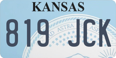 KS license plate 819JCK