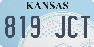 KS license plate 819JCT