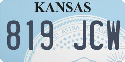 KS license plate 819JCW