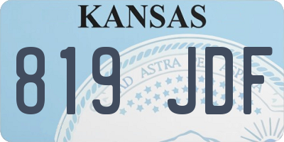 KS license plate 819JDF