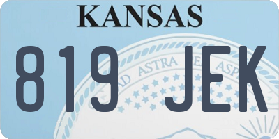 KS license plate 819JEK