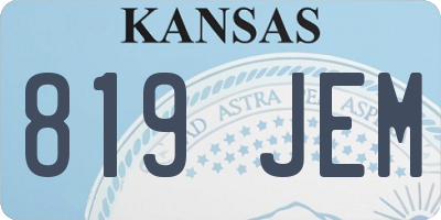 KS license plate 819JEM