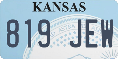 KS license plate 819JEW