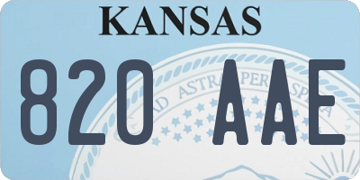 KS license plate 820AAE