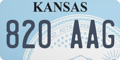 KS license plate 820AAG