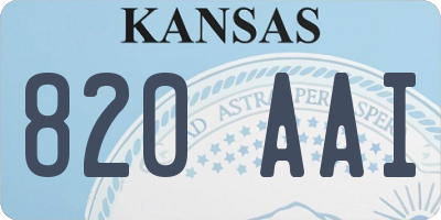 KS license plate 820AAI