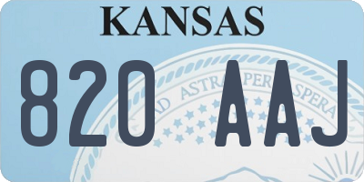 KS license plate 820AAJ