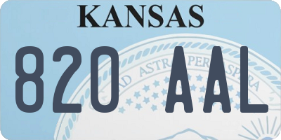KS license plate 820AAL