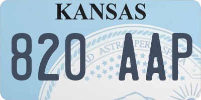KS license plate 820AAP