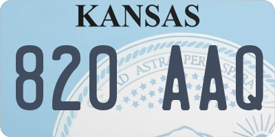 KS license plate 820AAQ