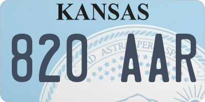 KS license plate 820AAR