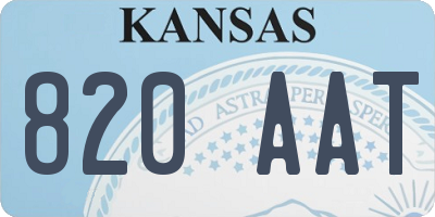 KS license plate 820AAT