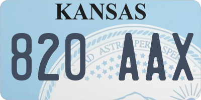 KS license plate 820AAX