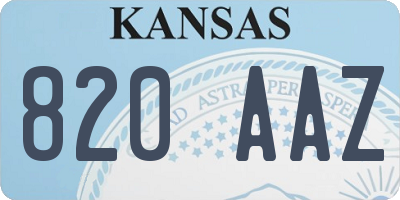 KS license plate 820AAZ