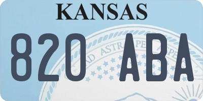 KS license plate 820ABA
