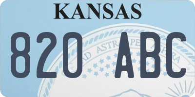 KS license plate 820ABC