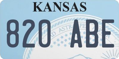 KS license plate 820ABE
