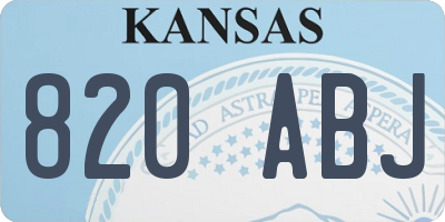 KS license plate 820ABJ