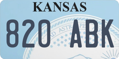 KS license plate 820ABK