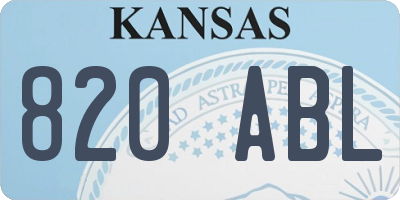 KS license plate 820ABL