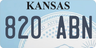KS license plate 820ABN