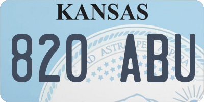 KS license plate 820ABU
