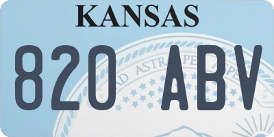 KS license plate 820ABV