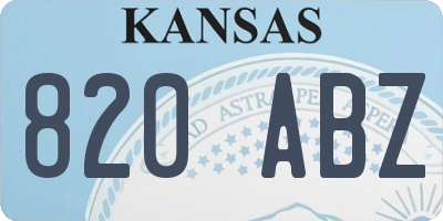 KS license plate 820ABZ