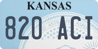 KS license plate 820ACI