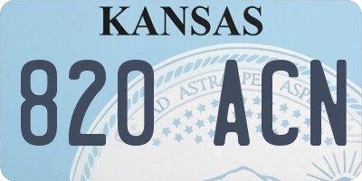 KS license plate 820ACN