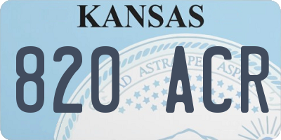 KS license plate 820ACR