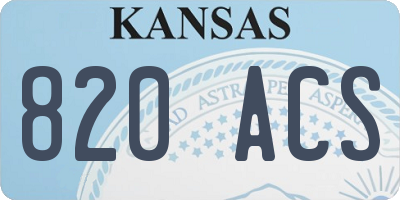 KS license plate 820ACS